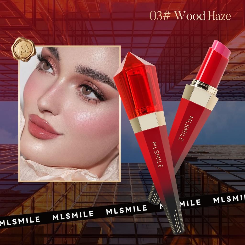 MLSMILE Scepter Blush Stick, Natural Skin Tone Lasting Rouge Blush Set