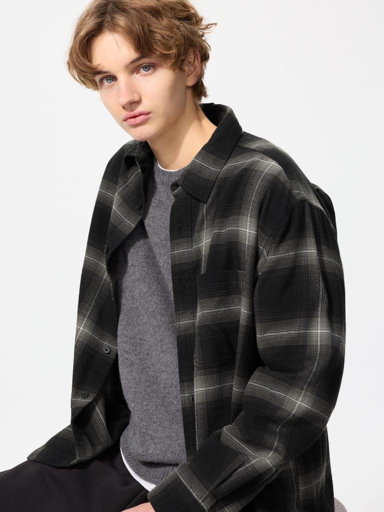 Uniqlo Flannel Check Shirt  Long Sleeve  D