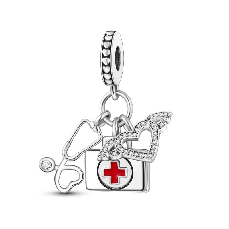 Authentic copper Medicine Cabinet Stethoscope Charm Bead Charms Pendant Bead Charms Compatible With Bracelets Fine Do It Yourself Jewellery Making
