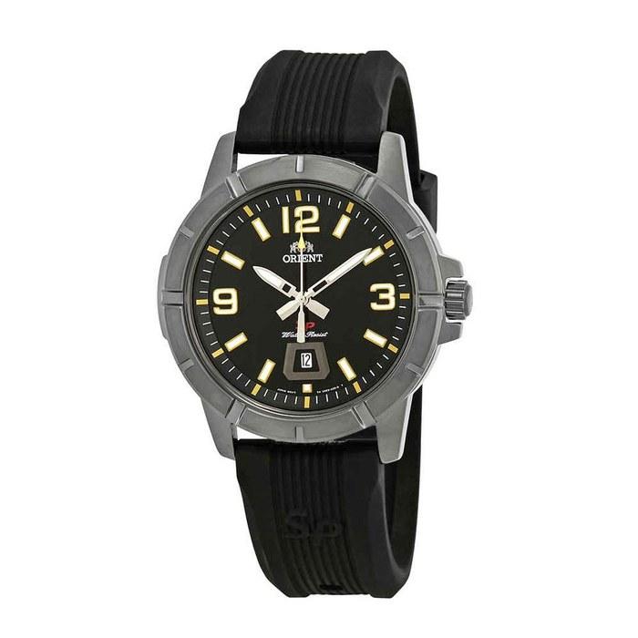 Orient Sports Black Dial Black Rubber Men s Watch FUNE900BB