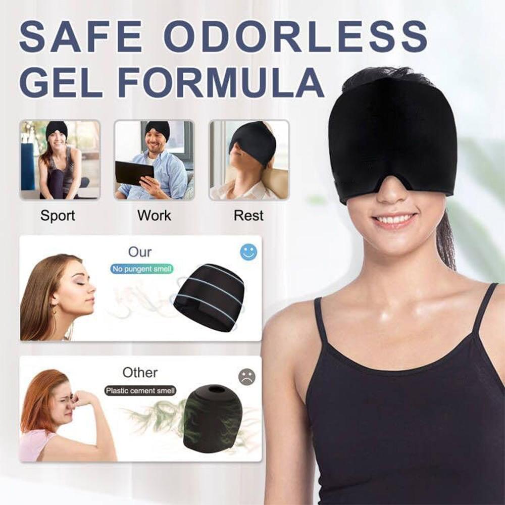 Migraine Relief Hat Gel Ice Headache Therapy Cap Head Wrap Pack Eye Mask For Pressure Relieve Pain Ice Hat Relief Sleep Eye Mask