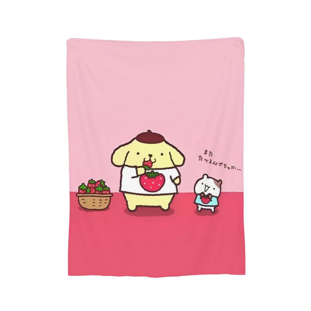 Cartoon Pom Pom Purin Plüschdecke Lustige Überwurfdecke für Zuhause Hotel Sofa 150*125cm Steppdecke,