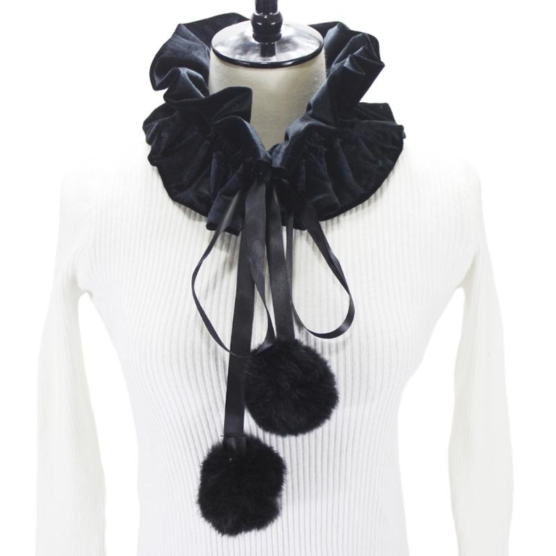 

Elizabethan Tulle Ruffled Collar Victorian Neck Piece Ruff Detachable Collar 1 чорний