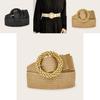 Simple Solid Color Bead Ring Buckle Decoration Women Casual Woven Belt For Boho Dresses