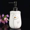 Ceramic Bathroom Five Piece Set Flower Pattern Wash Set Bathroom Accessories Wedding Gift Soap Dish Household Toothbrush Holder