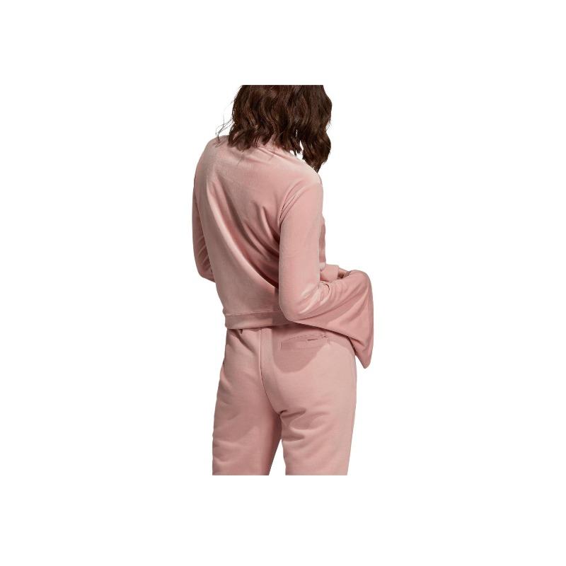 Adidas Originals Bellista Logo Print Loose Fit American Style Long Sleeve Cropped Sweatshirt Women Sweatshirt Vibrant-Pink FN2792