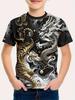 Children's Clothing T-Shirts for Boys Short Sleeve Child T-Shirt Fashion 3D Dragon Graphi Print Casual Girls Summer Clothes Tops