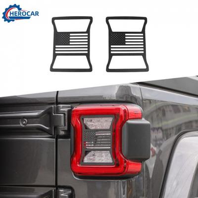 Black Rear Lamp Tail Light Guard Cover Trim For Jeep Wrangler JL Black US Flag