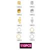 110pcs Hair Braid Rings Dreadlock Three Ply Hair Clips Loops Decoration for Women & Girls