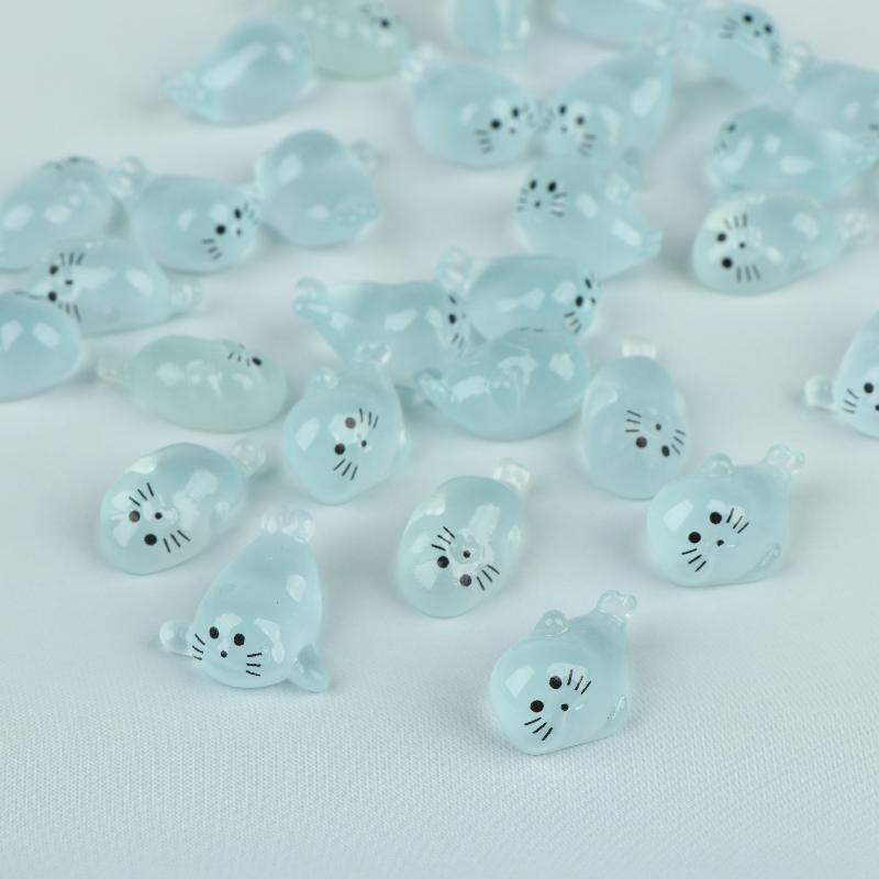 10/20/30 Pcs Glow In The Dark Mini Seal Figurines, Resin Sea Animals Miniatures For Diy Craft Home Decoration Supplies
