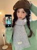 High quality~ blended knitted twist solid color thickened soft waxy scarf women's autumn and winter versatile couple scarf