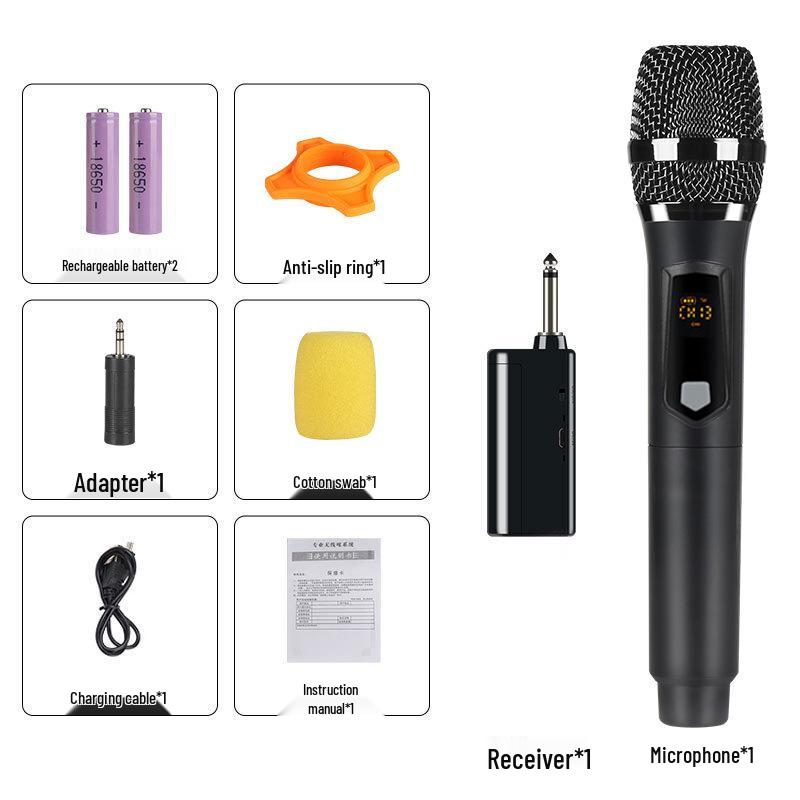 2.4G Wireless Dual Microphone & Speaker System for Home, Karaoke, Outdoor, and Live Broadcasts.