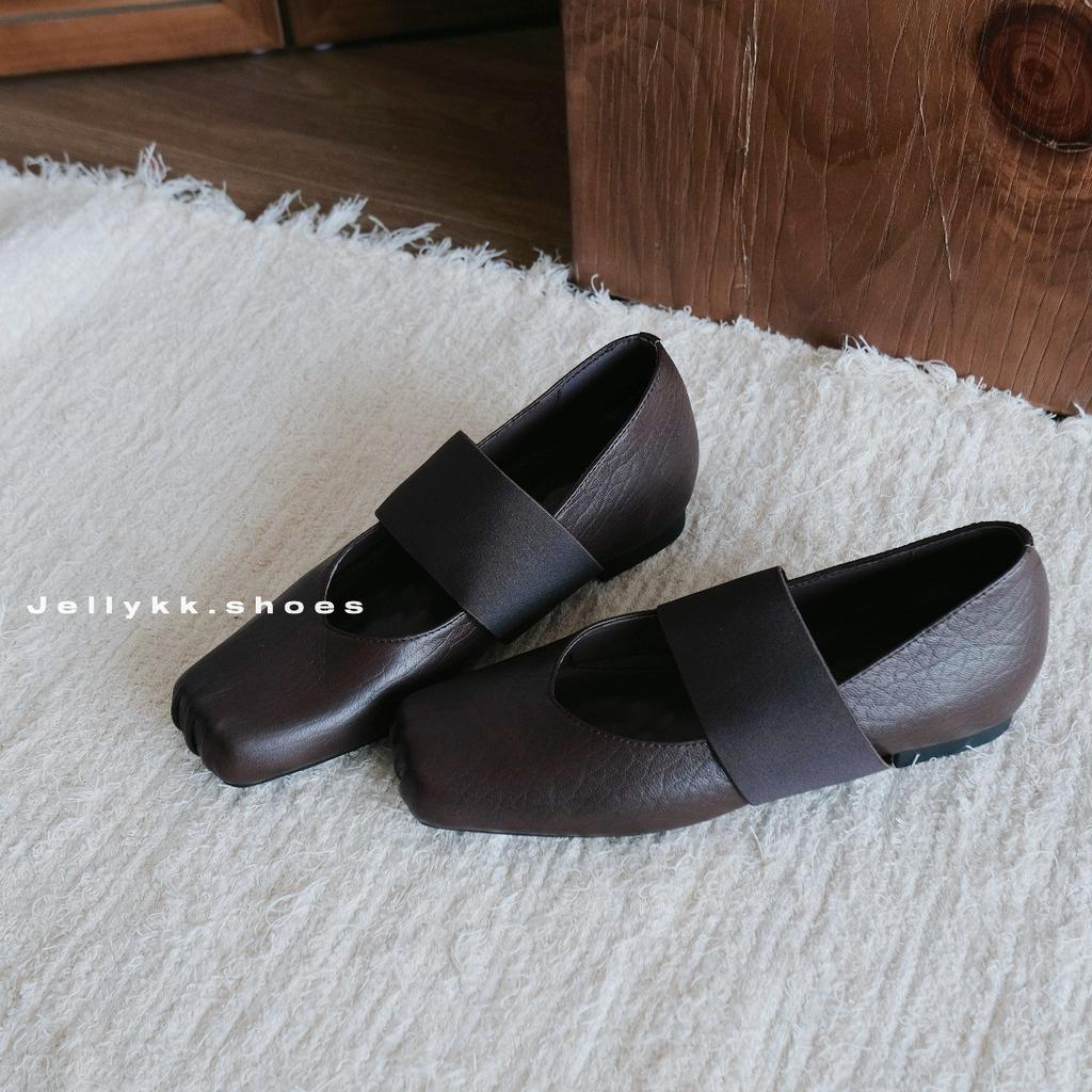Sheepskin version~ Genuine leather inner height increase ancient elastic band Mary Jane shoes women's new square head versatile ballet shoes