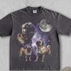 Vintage Drei Mops Mond. Lustiges Geschenk für Hundemama, Hundeliebhaber, Hundebesitzer. Kosmische Galaxie Wilde Sternennacht. 90er Jahre gewaschenes Comfort Colors® Grafik-T-Shirt