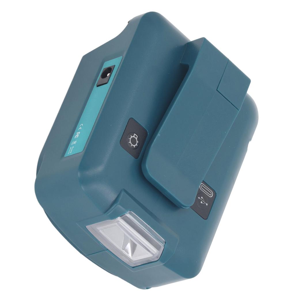 Lithium Battery To DC12V2A QC3.0 5V2.1A USB PD18W TYPE C Output Adapter with LED Light Belt Clip