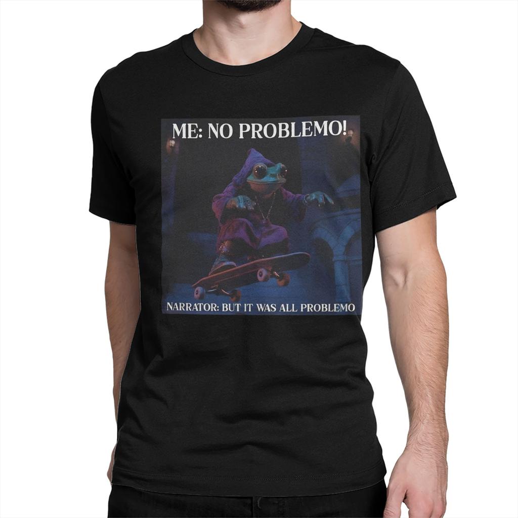 Moi Pas de Problème Narrateur Mais C'était Tout Problème Meme T-shirt pour Hommes Femmes Grenouille Coton T-shirts Col Rond T-shirt 4XL 5XL Hauts