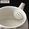 100ML Ink Painting Zhiye Roasting Stone Scoop Teapot Antique Tea Infuser Pot Tea Brewing Kettle With Strainer Tea Services Gift