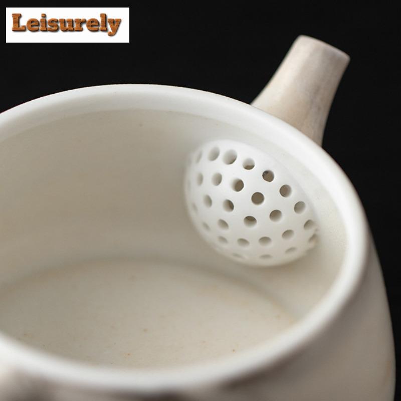 100ML Ink Painting Zhiye Roasting Stone Scoop Teapot Antique Tea Infuser Pot Tea Brewing Kettle With Strainer Tea Services Gift