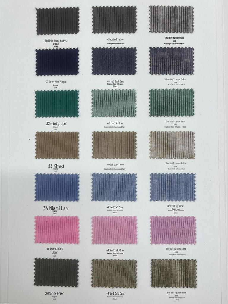 Wax-Dyed Washable Ribbed 2x2 Ice-Feel High Elastic 300g Retro Distressed Fabric, Salt-Fried Snowflakes Finish