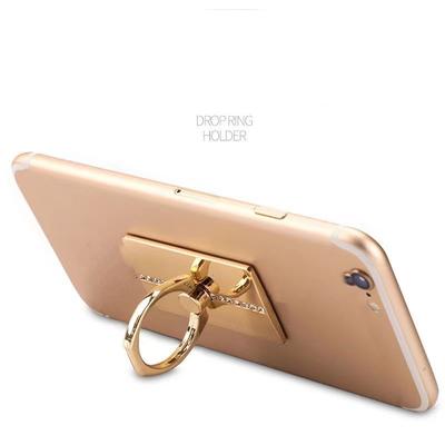 540° Rotating Luxury Diamond-Studded Metal Phone Ring Holder Universal Adhesive Sticky Ring Stand for Phones Stylish Mobile Grip & Kickstand