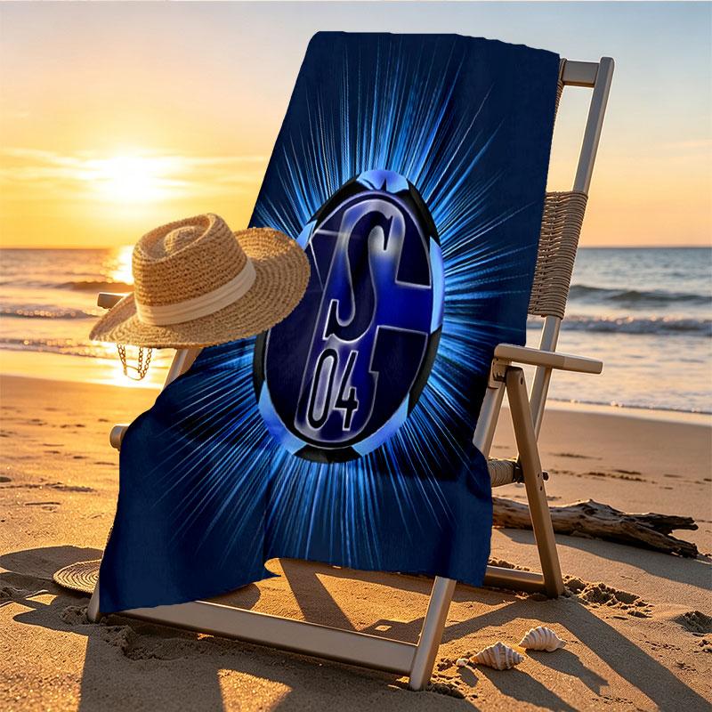 FC Schalke 04 Print Beach Towel Design, Soft, Lightweight. for Home Bathroom, Spa, Pool, Yoga, Surfing, Camping, Gift for Family, Friend