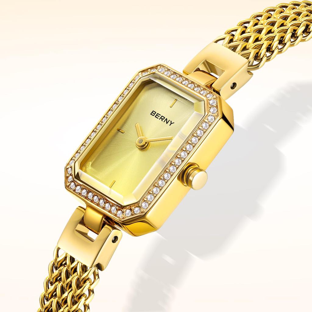 BERNY Watch Ladies Watch Bracelet Crystal Stylish and Luxury Birthday Gift 3ATM Waterproof Women's Set, Decoration, -