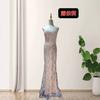 Europe and the United States New Heavy Industry Beads Sexy Tube Top Hip Dinner Party Dress Dress