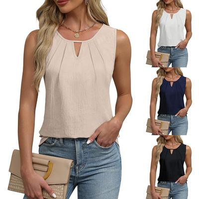 New Loose Multi-Color Versatile Fashionable Commuting Elegant Top For Spring And Summer Sleeveless T-Shirt Camisole Vest For Women