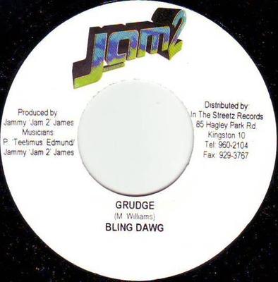 7inch Record BLING DAWG - Grudge NONE Jam 2 Records 2004 Jamaica Reggae, Ska & Dub Used