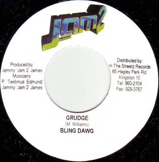 

7inch Record BLING DAWG - Grudge NONE Jam 2 Records 2004 Jamaica Reggae, Ska & Dub Used