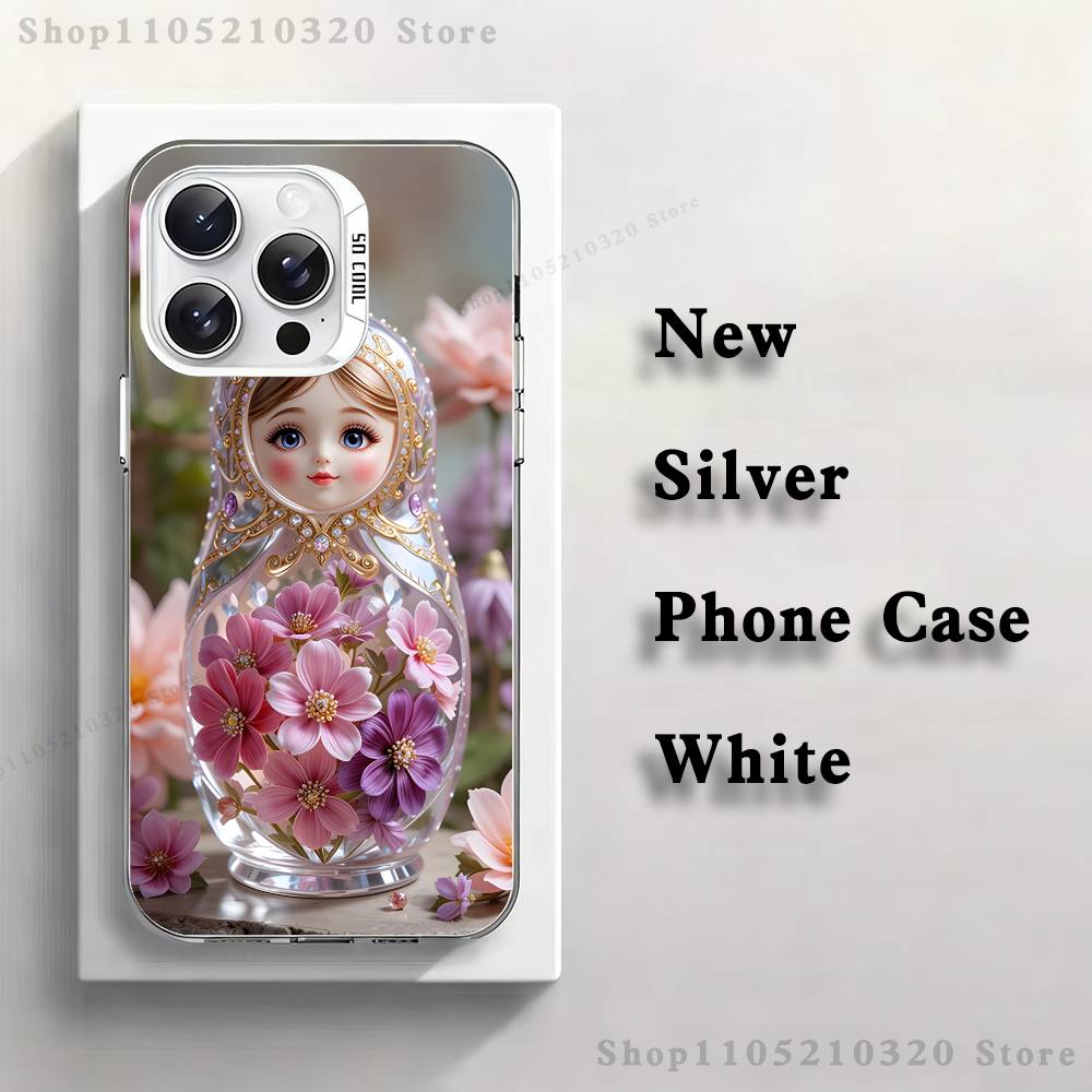 

Russian Doll Matryoshka Phone Case For iPhone 17,16,15,14,13,12,11,Pro,XS,Max,Plus,Mini,SE4,E white Matte Shockproof Cover iPhone13