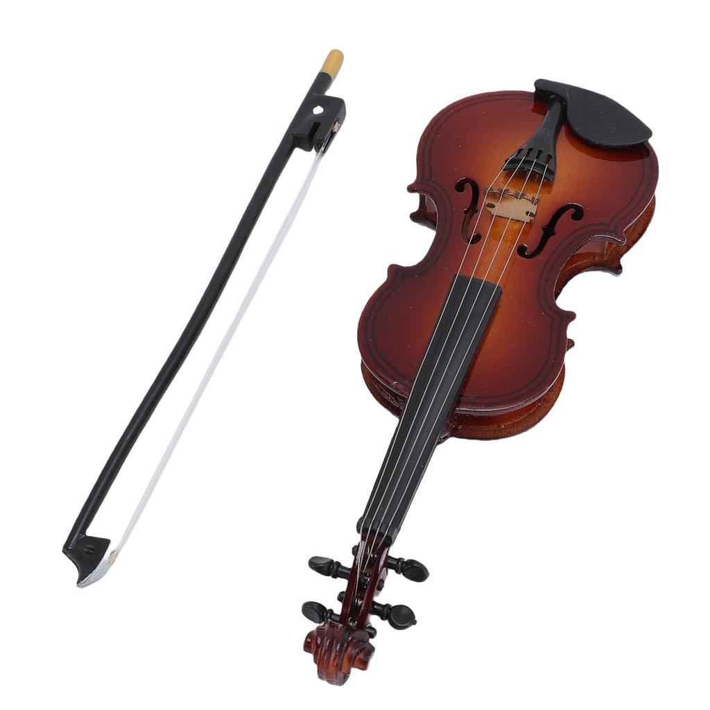 Mini Instrument Muzyczny Skrzypce 14cm Lipa Miniaturowe Skrzypce Ozdoba Dekoracyjna z Futerałem do Domu