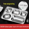Stainless Steel 5-Compartment Divided Meal Tray