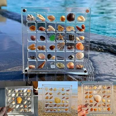 Acryl Magnetische Schalen-Displaybox - Klare Aufbewahrungsbox für Muscheln, Steine, Edelsteine und Schmuck - Aufbewahrungs-Organizer, Heimdekoration