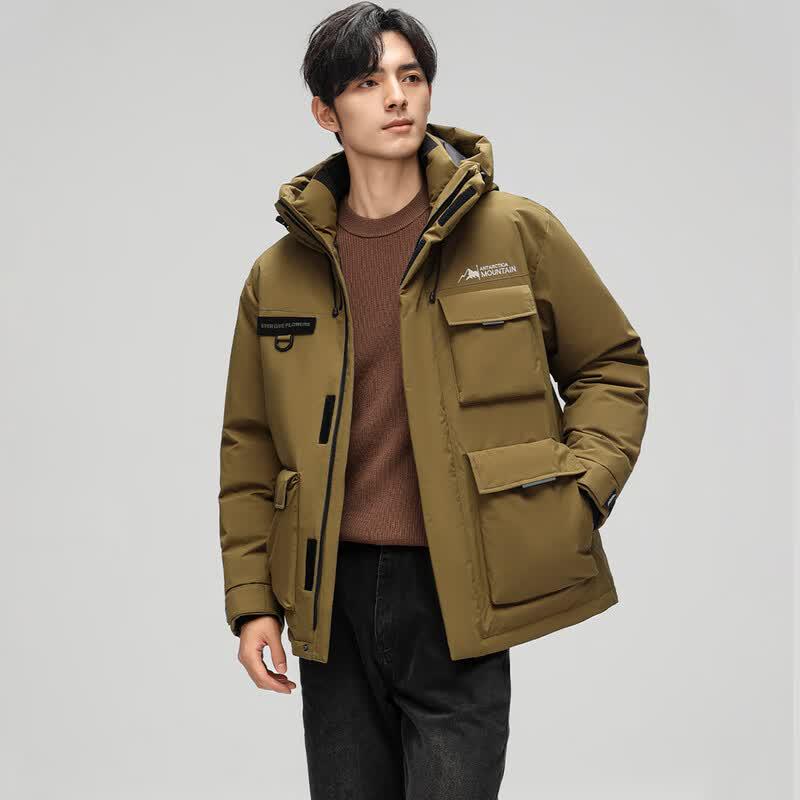 SNOWFLYING Men's Hooded Workwear Down Jacket