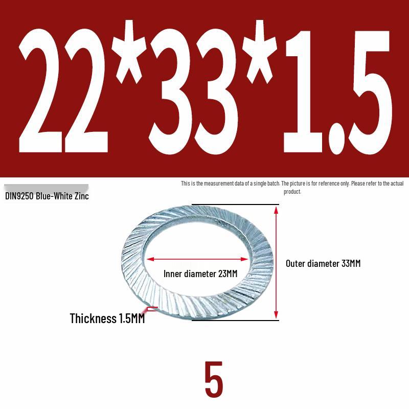 Double-Sided Serrated Lock Washer, 65Mn Steel & 304 Stainless, Anti-Loosening & Anti-Slip, Self-Locking