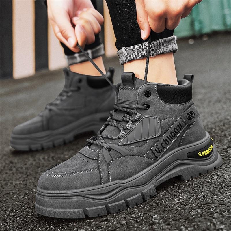 Fashion PARZIVAL Winter Ankle Boots Men's Boots Outdoor Motorcycle Boots Comfortable High-top Work Boots Male Casual Shoes Wholesale