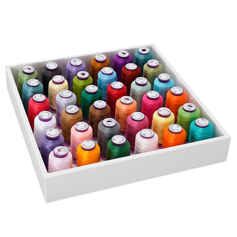 Household color handmade embroidery thread Computer embroidery thread 36 colors 120D high-brightness polyester embroidery thread set 550 yards