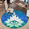 1Pc Chakras Theme Printed Circular Carpet, Home Door Mat, Outdoor Travel Protection Carpet A2