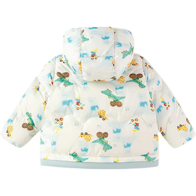 Balabala Boys' Dinosaur Faux Two-Piece Down Jacket