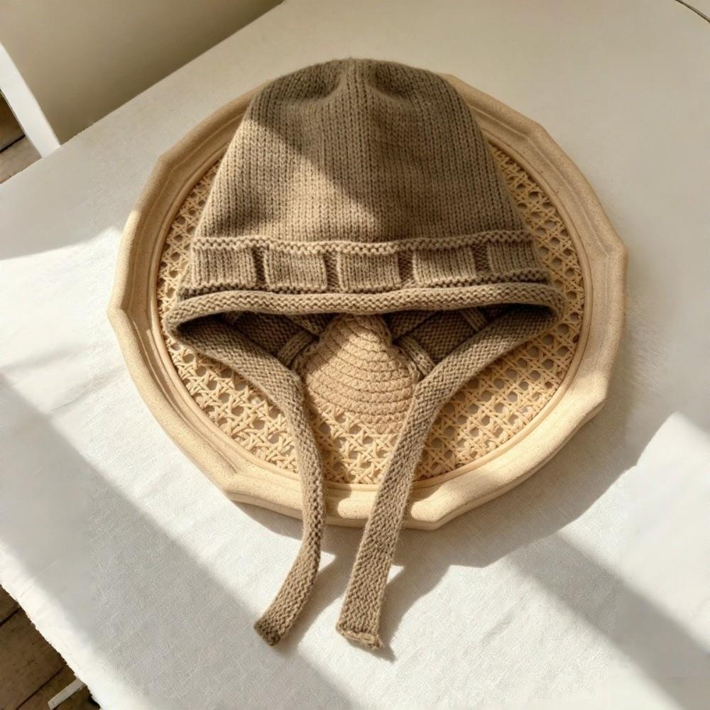 Plush Ear Protection Hat Solid Color Pullover Hat Simple Warm Beanie Hat Outdoor