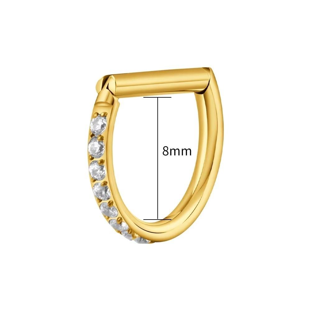 D Shape Ear Cartilage Piercing CZ 16G Nose Ring Hoop Septum Ring  Conch Helix Piercing