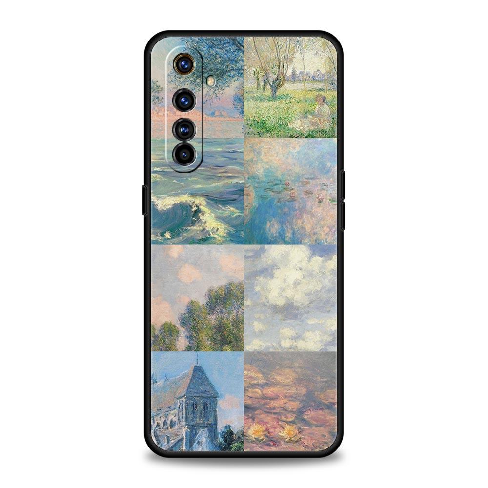 For Realme GT Neo 2 3 3T 5 Phone Case For Realme 12 11 5G 10 9 8 5G 7 6 GT5 GT3 GT2 Pro Plus C21 C11 C25 Cover Claude Monet Art