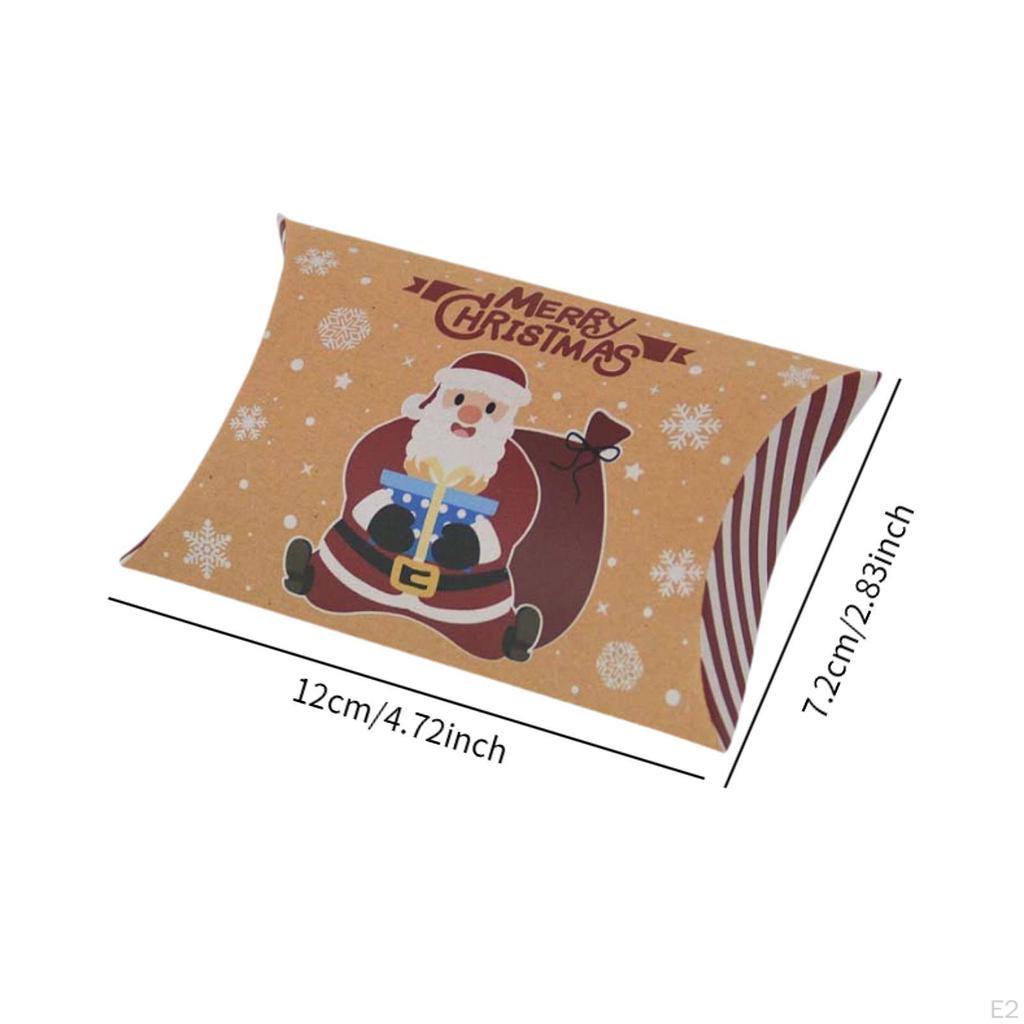 10Pcs Christmas Candy Boxes Gift Pillow Card Holder Lightweight Portable Small Gifts Bags