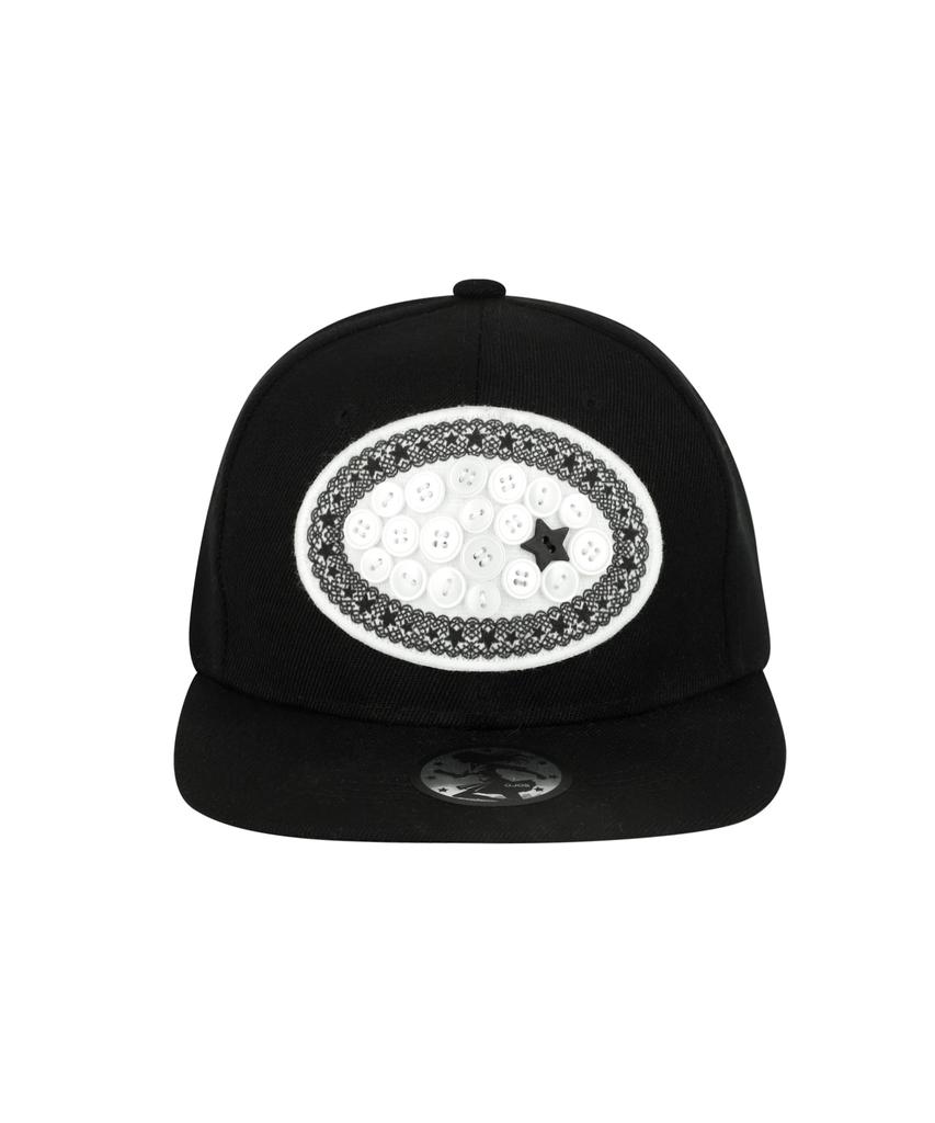 OJOS Lace Button Snapback / Black