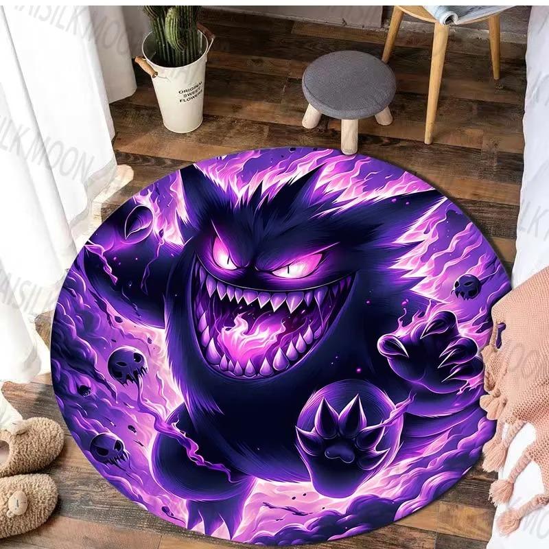  Disney Game Pokémon Gengar Printed Round Mat Bedroom Living Room Sofa Table Carpet Home Decor Cute Horrible Floor Rug