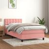 Vidaxl Continental Bed With Mattress, Pink, Velvet, 100X200 Cm