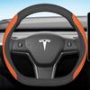 For Tesla Model 3 Y S 2012 2013 2016 2017   - 2024 Car Steering Wheel Cover PU Leather 9Colors Non-slip Auto Accessories