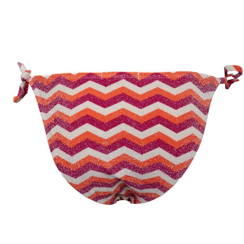 Bas de maillot rouge corail à nouer en tissu pailleté Femme DEELUXE 74