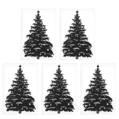 5er Set Kunststoff Prägeordner DIY Kartenherstellung Scrapbooking Papierbasteln Weihnachtsbaum-Muster